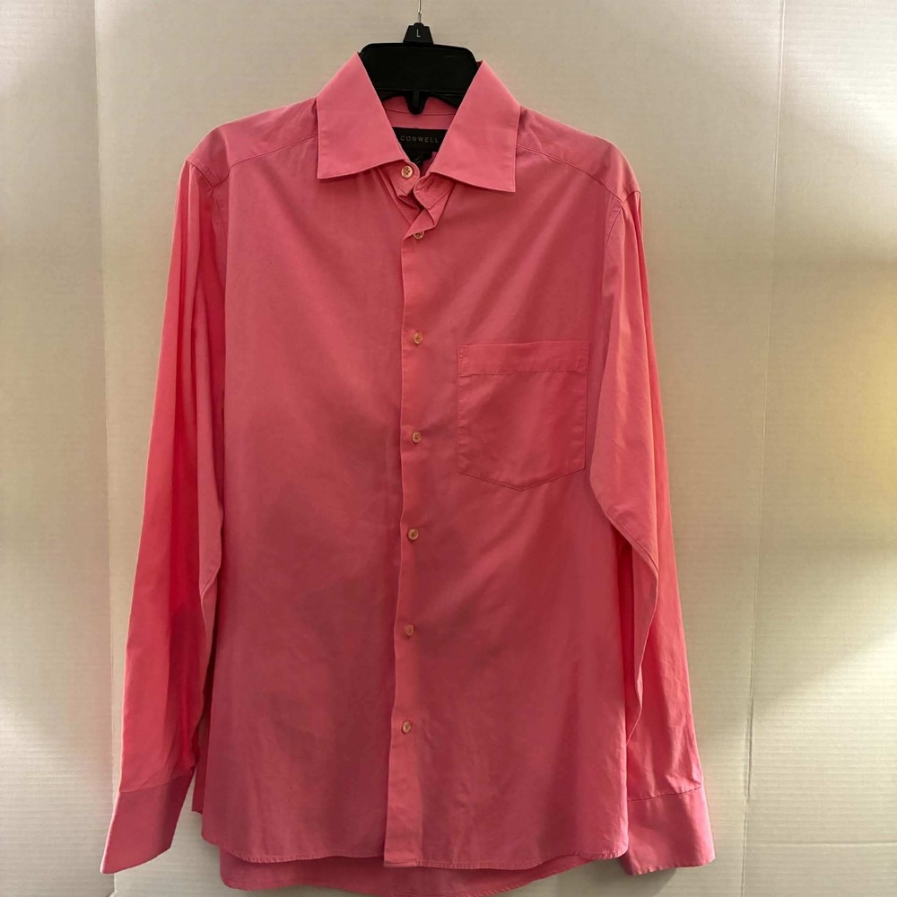 Conwell Button Down Shirt Womens S Pink Long Sleeve Cotton Pocket Preppy Casual